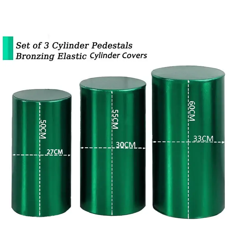 Metallic Green Stretchy Spandex Fitted Cylinder Cover - Aperturee