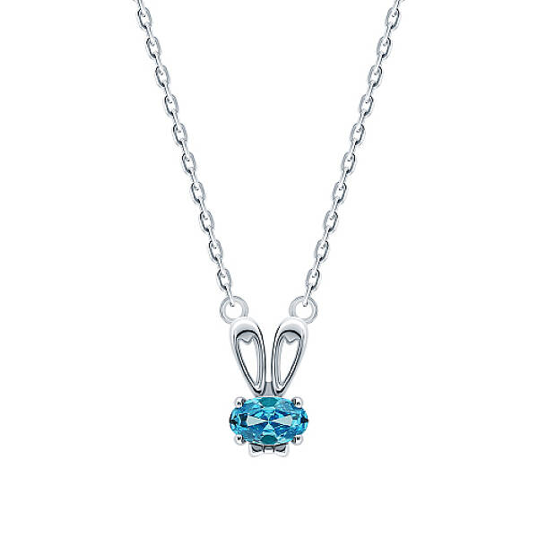 Anti-Tarnish Cubic Zirconia Rabbit Pendant Necklaces