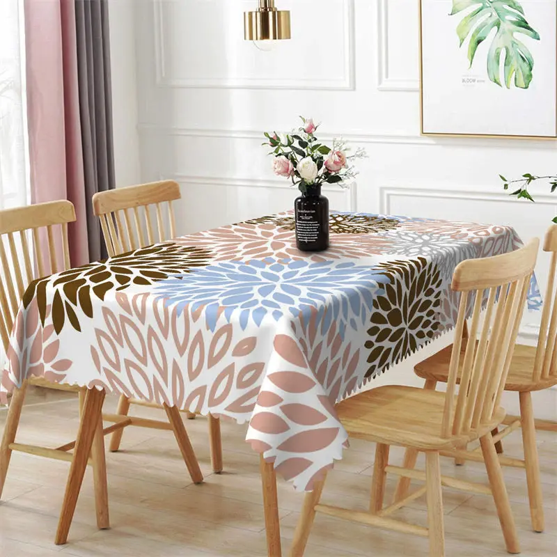 Big Repeat Blooming Petal Lines Rectangle Tablecloth - Aperturee