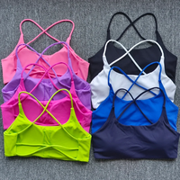 running bra Sexy Women Cross Strap Sports Bra Push Up Sport Bra Top Yoga Gym Crop Top Brassiere Fitness Top Sport Breathable ...