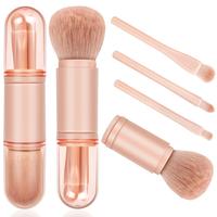 4 in 1 Makeup Brush Set, 4 Counts/set Portable Pocket Size Mini Capsule Brushes, Professional Makeup Tool for Women & Girls