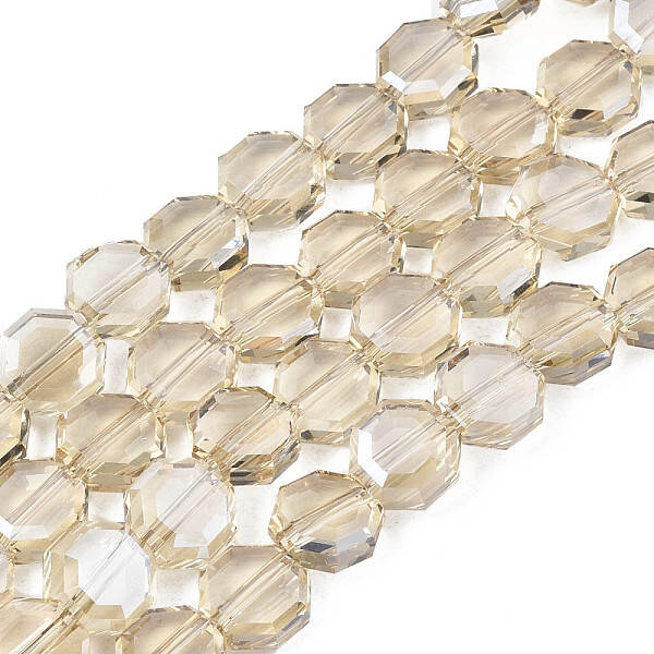 Electroplate Transparent Glass Beads Strands