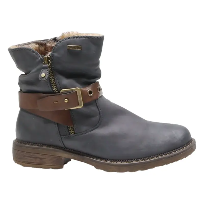 WILLOW-TEX Ankle Boots Black Leather Womens UK 5