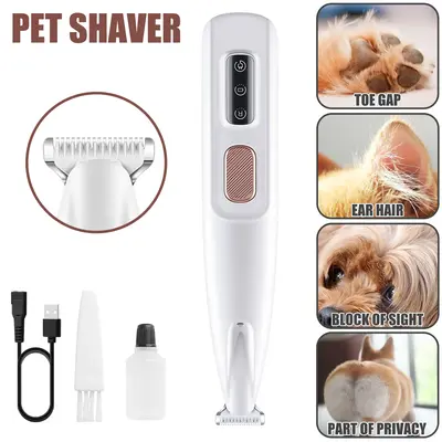 2025 New Pet Paw Trimmer 1Pack Rechargeable Quiet Hair Trimmer for Pets Professional Pet Grooming Kit - Cordless Waterproof C...