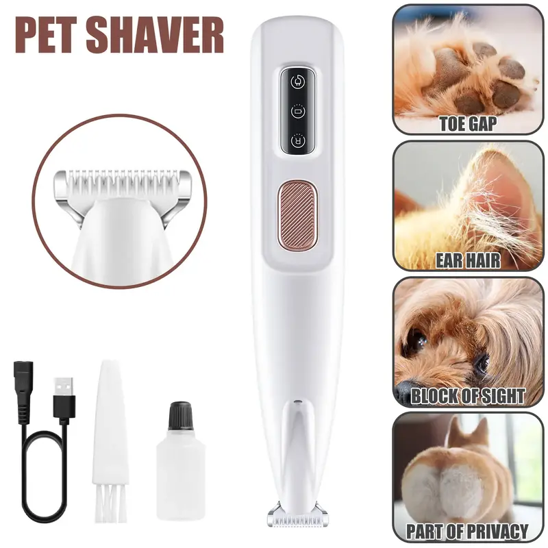 2025 New Pet Paw Trimmer 1Pack Rechargeable Quiet Hair Trimmer for Pets Professional Pet Grooming Kit - Cordless Waterproof C...