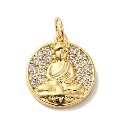 Brass Micro Pave Clear Cubic Zirconia Pendants
