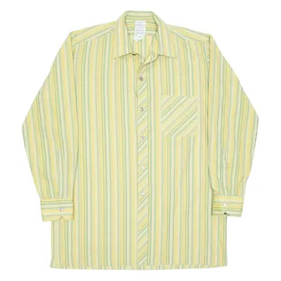 ACKERMANN ENTLEBUCH Mens Shirt Yellow Striped Long Sleeve M