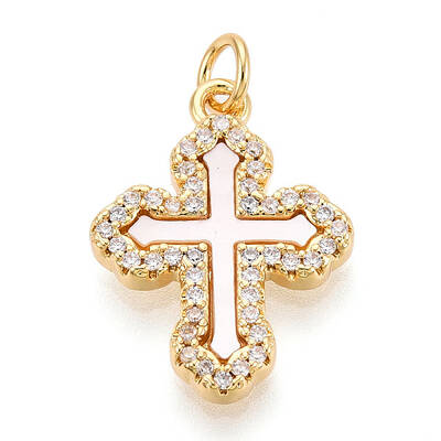 Brass Micro Pave Clear Cubic Zirconia Pendants
