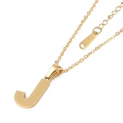 Ion Plating(IP) Initial Letter 304 Stainless Steel Pendant Necklaces