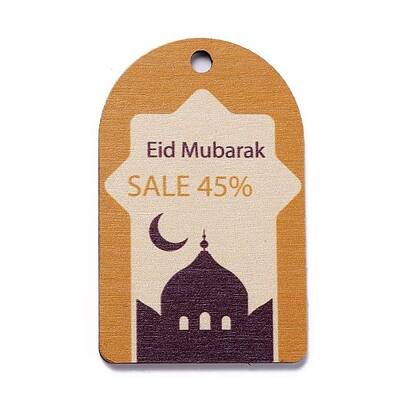 Eid Mubarak Theme Wood Pendants