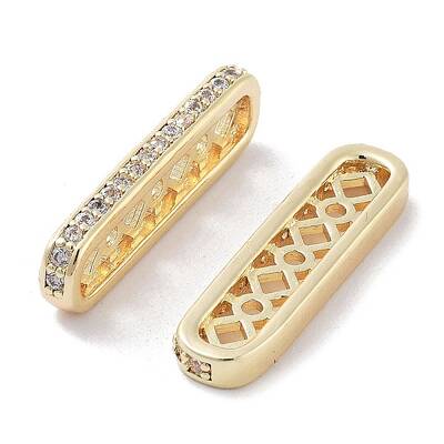 Brass Micro Pave Clear Cubic Zirconia Multi-Strands Links