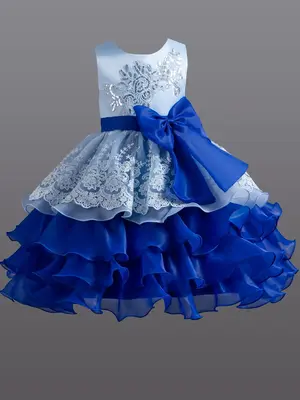 Girl's Patchwork Sequin Embroidered Bow Decor Layered Hem Dress, Elegant Sleeveless Round Neck A Line Dress for Party Wedding...