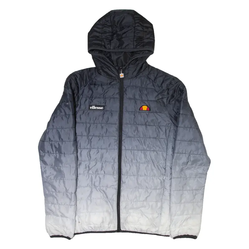 ELLESSE Mens Puffer Jacket Grey Hooded S