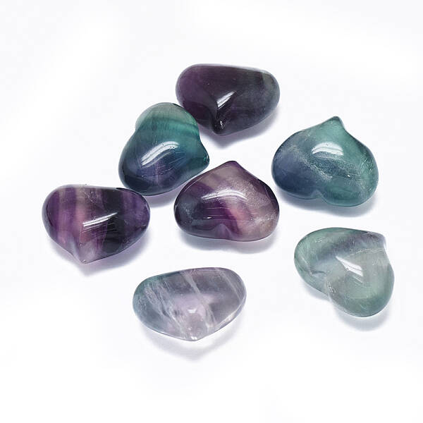 Natural Fluorite Heart Love Stone