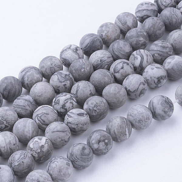 Natural Map Stone/Picasso Stone/Picasso Jasper Bead Strands