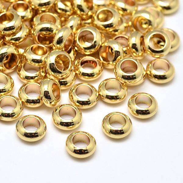 Brass Flat Round Spacer Beads