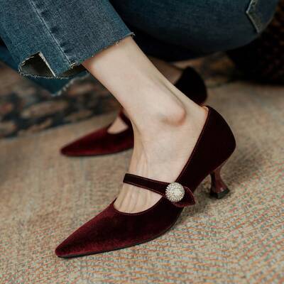 CHIKO Telisha Pointy Toe Kitten Heels Mary Jane Shoes