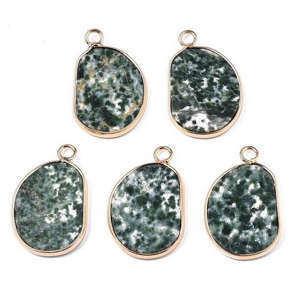 Natural Green Spot Jasper Pendants