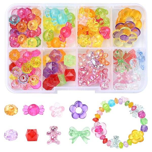 129Pcs Transparent Acrylic Beads