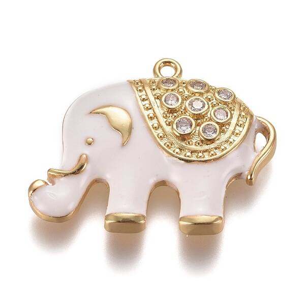 Brass Micro Pave Clear Cubic Zirconia Pendants