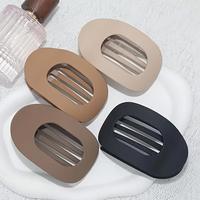 Solid Color Hair Clip, 4pcs Oval Acrylic Hair Clips Set for Women, No Trace Flat Large Hair Clip, Elegant Minimalist Frosted ...
