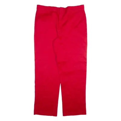 DICKIES Mens Trousers Red Regular Straight W38 L32