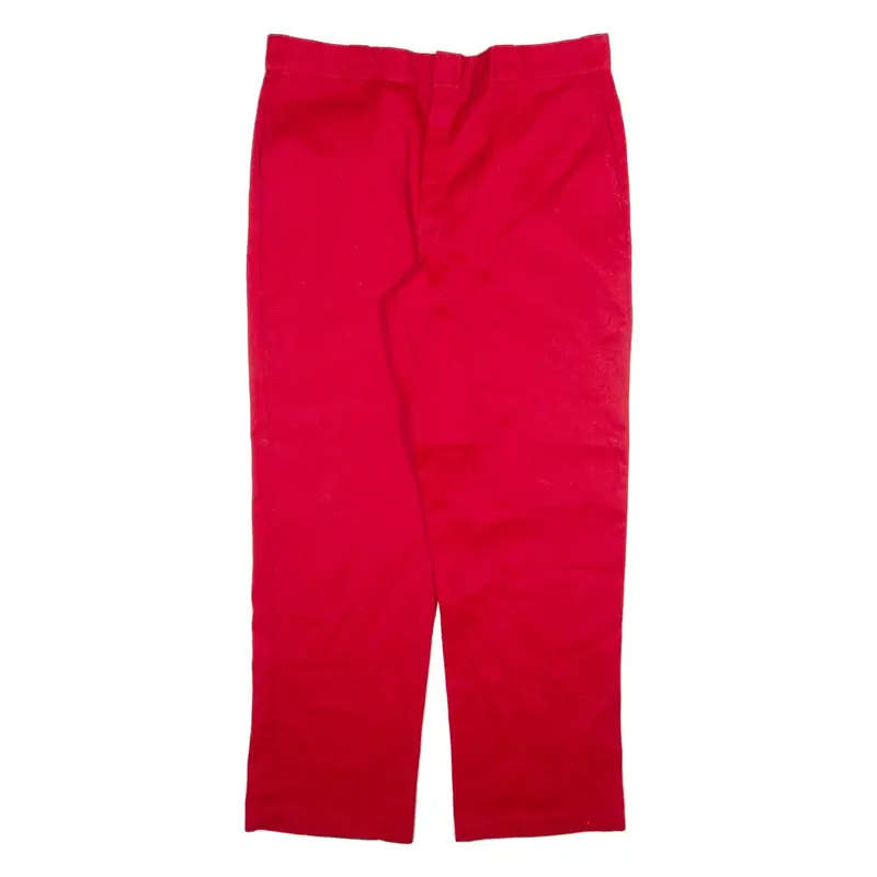 DICKIES Mens Trousers Red Regular Straight W38 L32