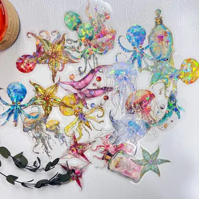 Ocean Themed Self-adhesive Sticker, 20pcs/set Random Color DIY Decorative Sticker for Stationery Computer Water Bottle, Art ...