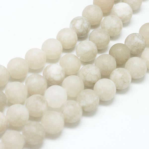 Natural White Jade Bead Strands