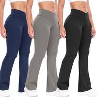 kabuer Women's High Waist Flare Leggings Solid Color Yoga Pants Ladies Sportswear Athletic Outfit Gymwear Workout Casual Wome...