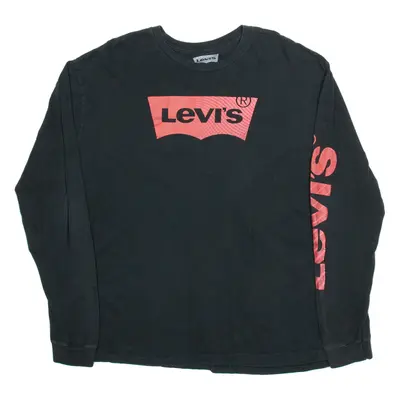 LEVI'S Mens T-Shirt Black Long Sleeve XL