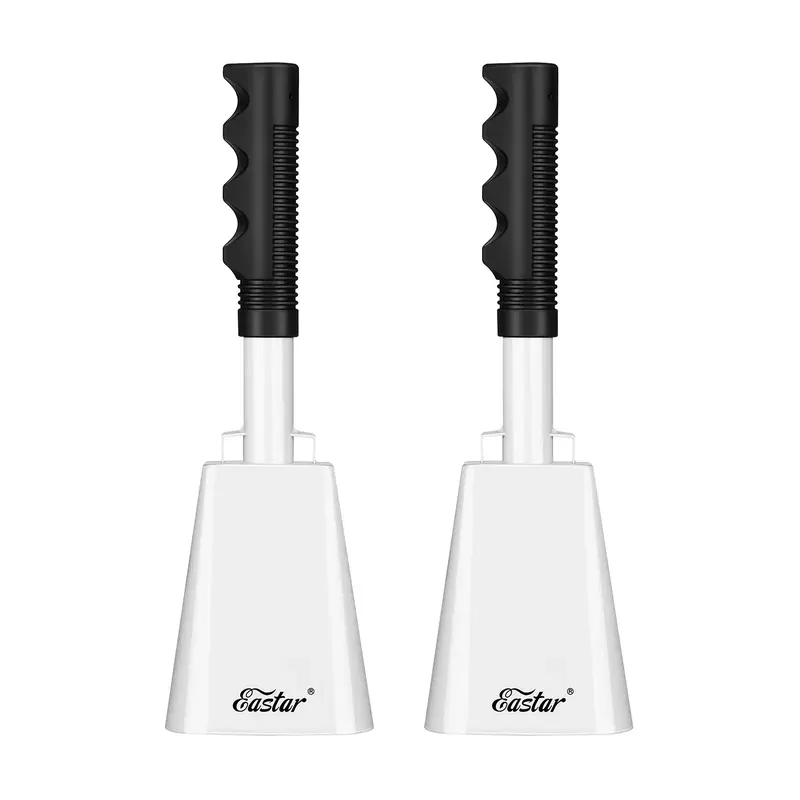 Eastar Cow Bell with Handle, 2 Pack Cowbells for Sporting Events, 10 Inch Cowbells Noise Makers Cheering Bell for Football Ga...
