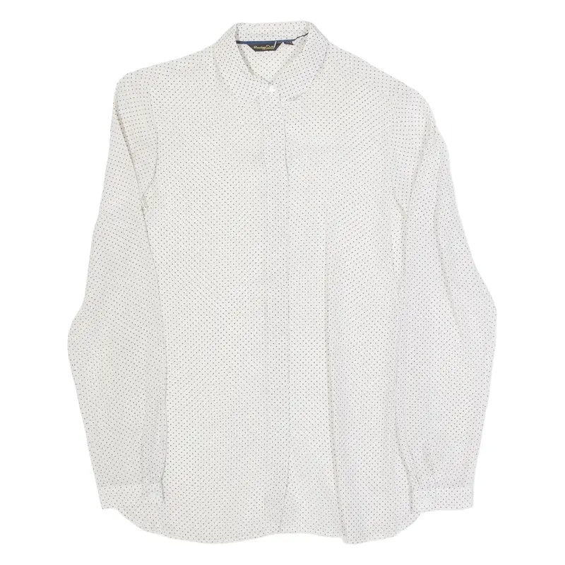 MASSIMO DUTTI Womens Printed Shirt White Collared Long Sleeve Polka Dot M