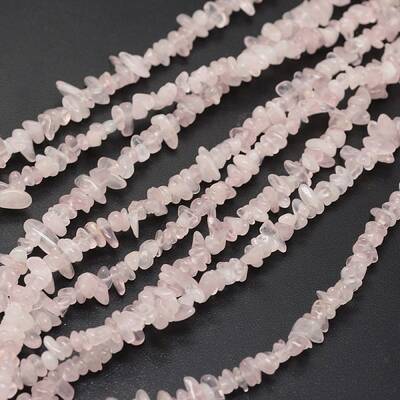 Chips Natural Rose Quartz Beads Strands