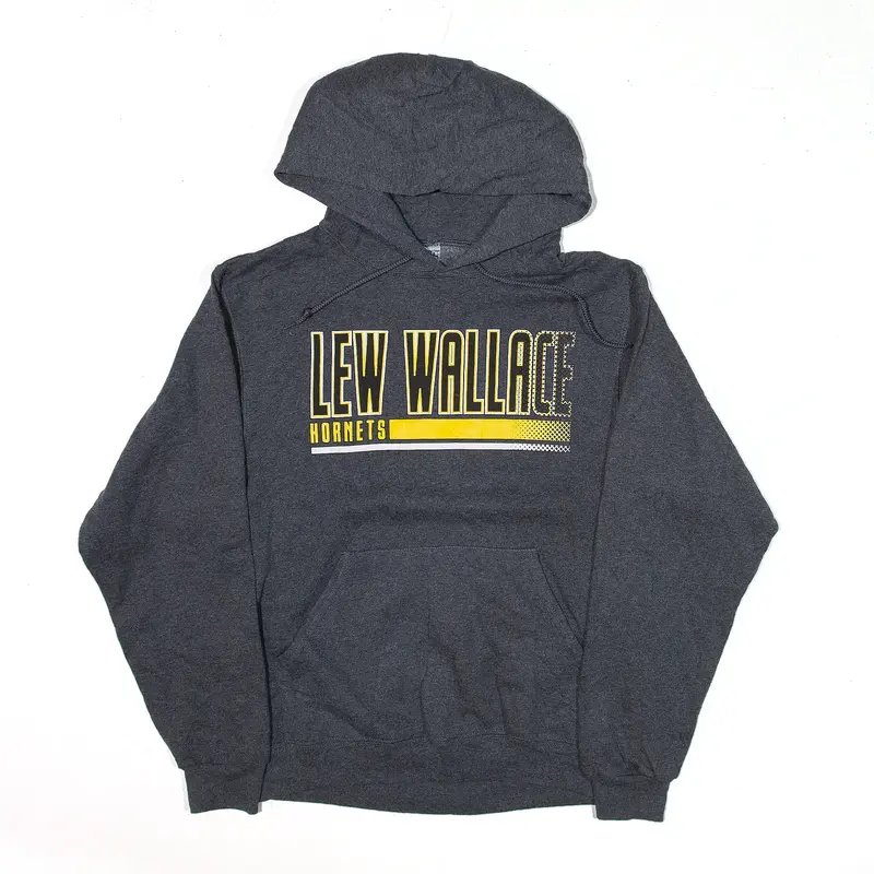 JERZEES Lew Wallace Hornets Hoodie Grey Pullover USA Mens S