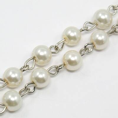 Handmade Glass Pearl Beaded Chains for Necklaces/Bracelets Making
