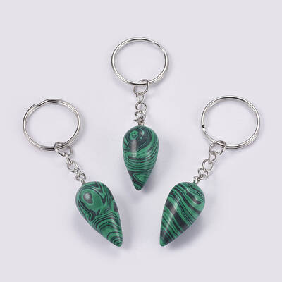 Synthetic Malachite Keychain