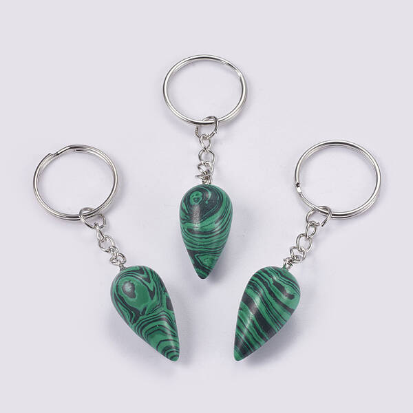 Synthetic Malachite Keychain