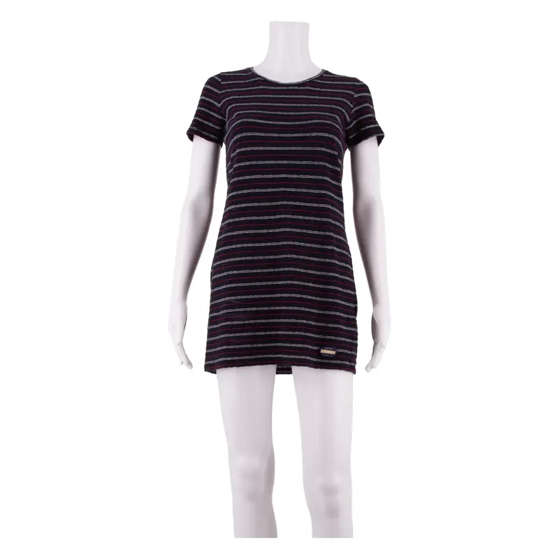 SUPERDRY Womens T-Shirt Dress Blue Striped Short Sleeve Short M