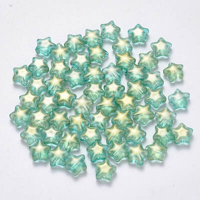 Spray Painted Glass Beads