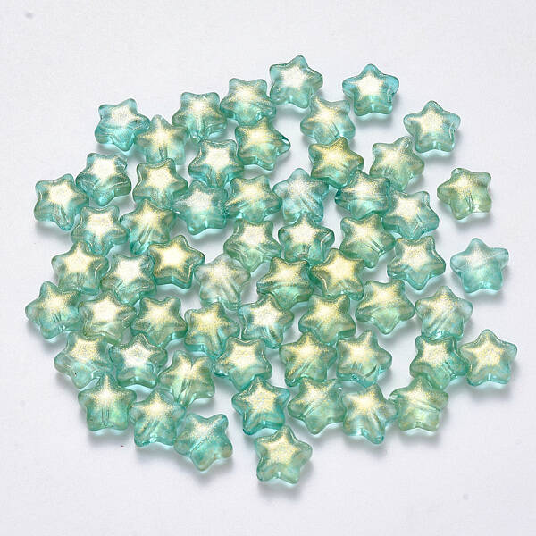 Spray Painted Glass Beads