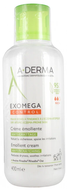 A-Derma Crema Emolliente Per Pelle Secca Soggetta A Eczema Atopico Exomega Control (Crema Emolliente) 400 Ml