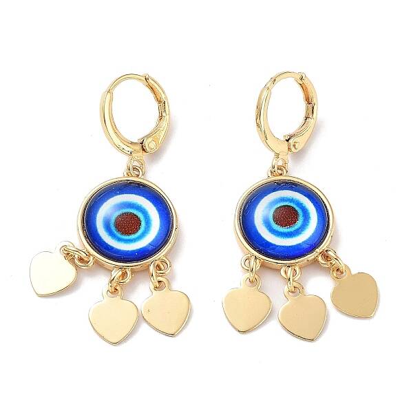 Real 18K Gold Plated Brass Heart Chandelier Earrings