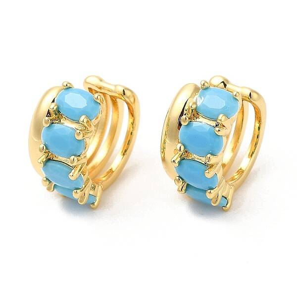 Real 16K Gold Plated Brass Cuff Earrings with Rhinestone for Women