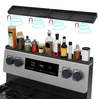 Kitchen Stove Magnetic Shelf, 1 Count Magnetic Stove Top Spice Rack, Stove Top Storage Rack, Kitchen Storage Organizer, Kitch...