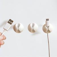 Round Cable Holder Clips, 5 Counts Self Adhesive Desktop Data Cable Organizer, Cable Management Clips for Home Office, Fall D...