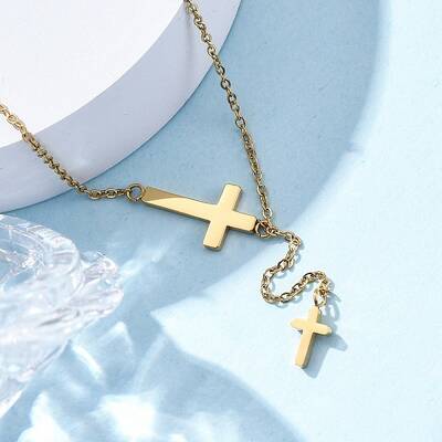 304 Stainless Steel Cross Pendant Necklaces for Women