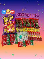 6 Family Party Size Six Pack Chamoy Pickle Candy Snack Kit with Takis, Gushers, Fruit Roll Ups, Lucas Powder, Liquid Lucas an...