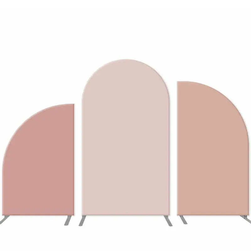 Aperturee Nude And Pale Chestnut Solid Color Arch Backdrop Set | Circle Arch Backdrop Diy | Diy Chiara Backdrop Cover | Diy R...