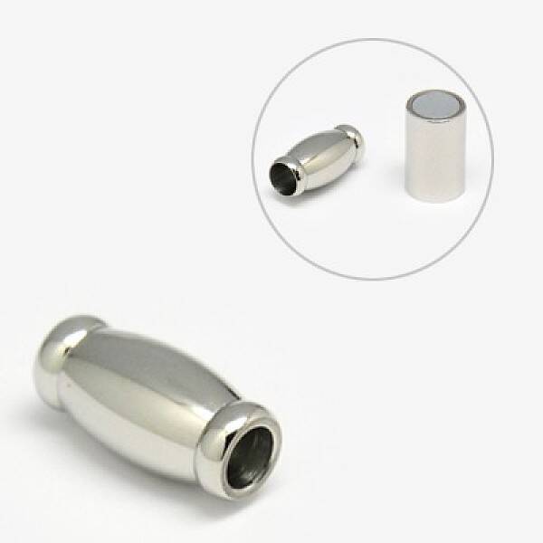 Tarnish Resistant 304 Stainless Steel Magnetic Clasps with Glue-in Ends